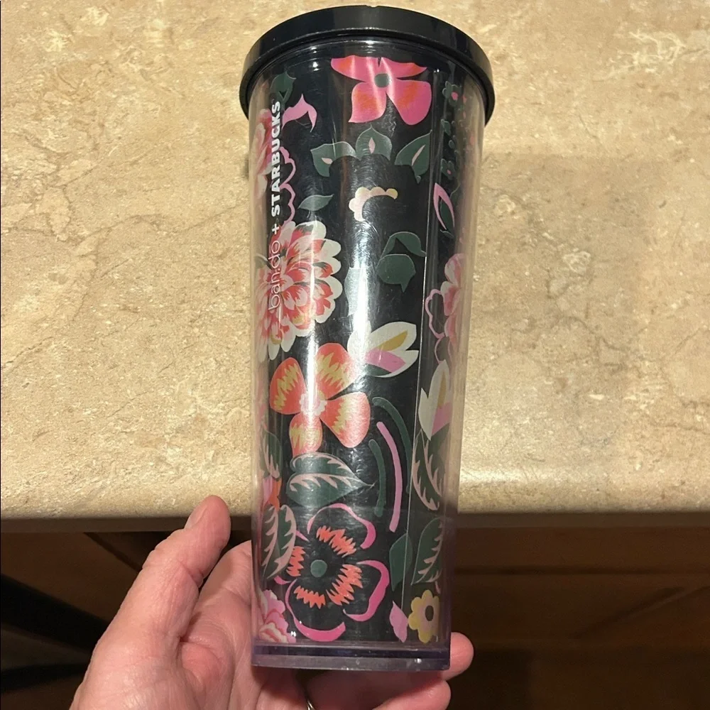 Starbucks Ban.do Midnight Flower Floral Cold Cup Venti Tumbler 24oz Bando HTF - Picture 4 of 8